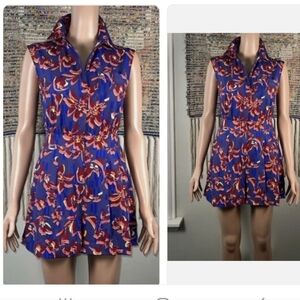 NEW! ATHLETA FLORAL PRINTED BROOKLYN UTILITY ROMPER Sz 2